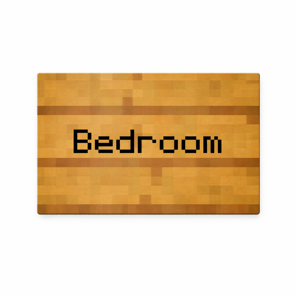 Voxel Bedroom Sign