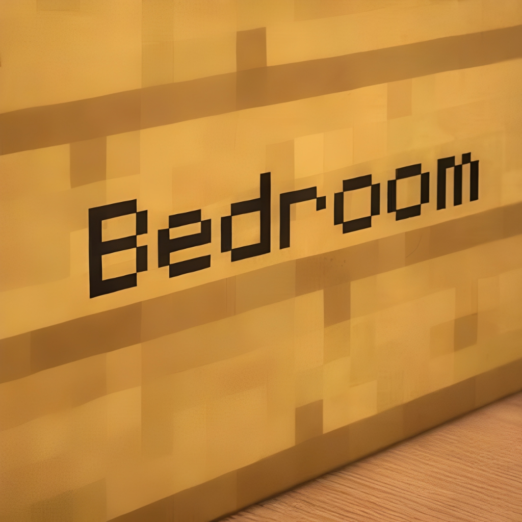 Voxel Bedroom Sign